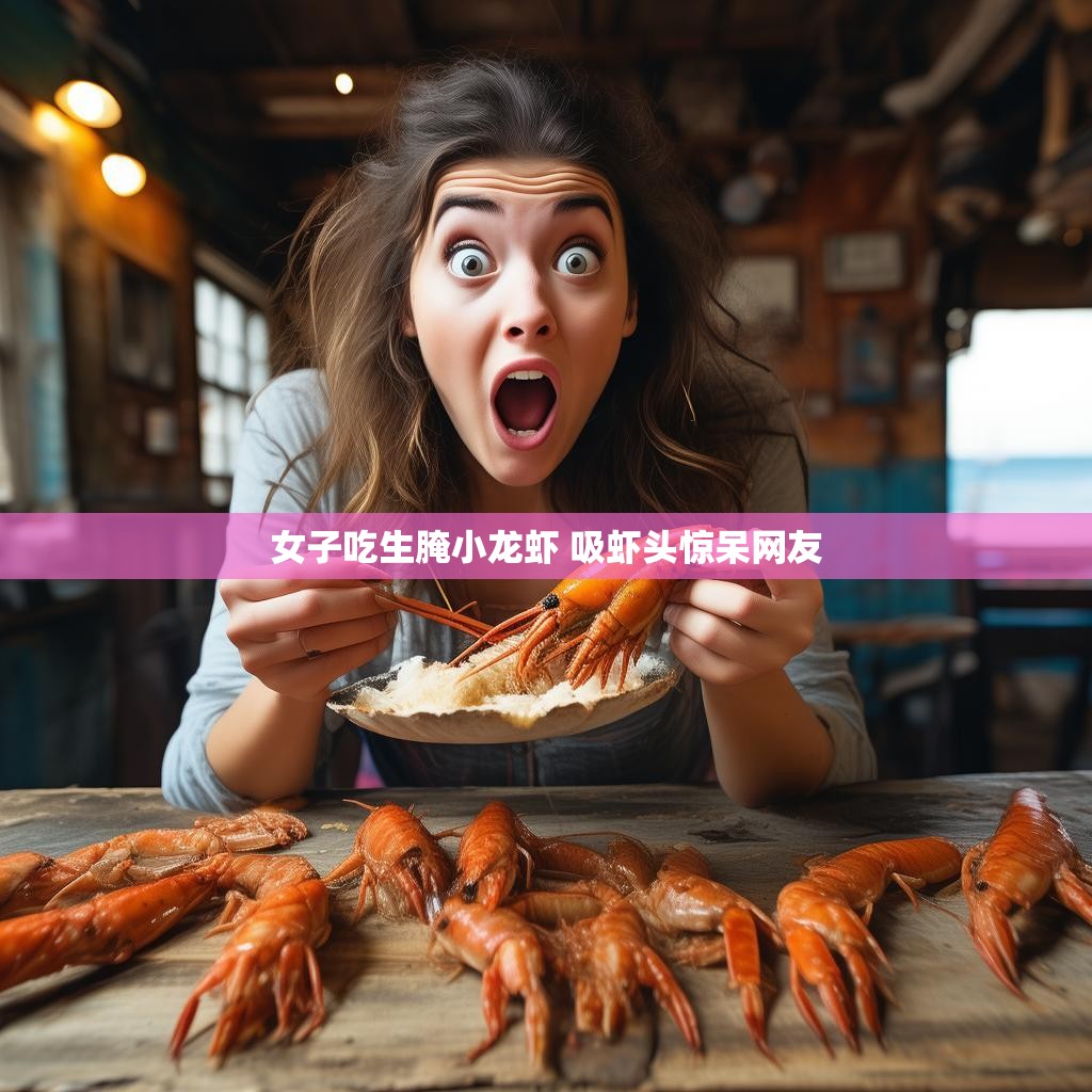 女子尝试生腌小龙虾，吸虾头引发热议