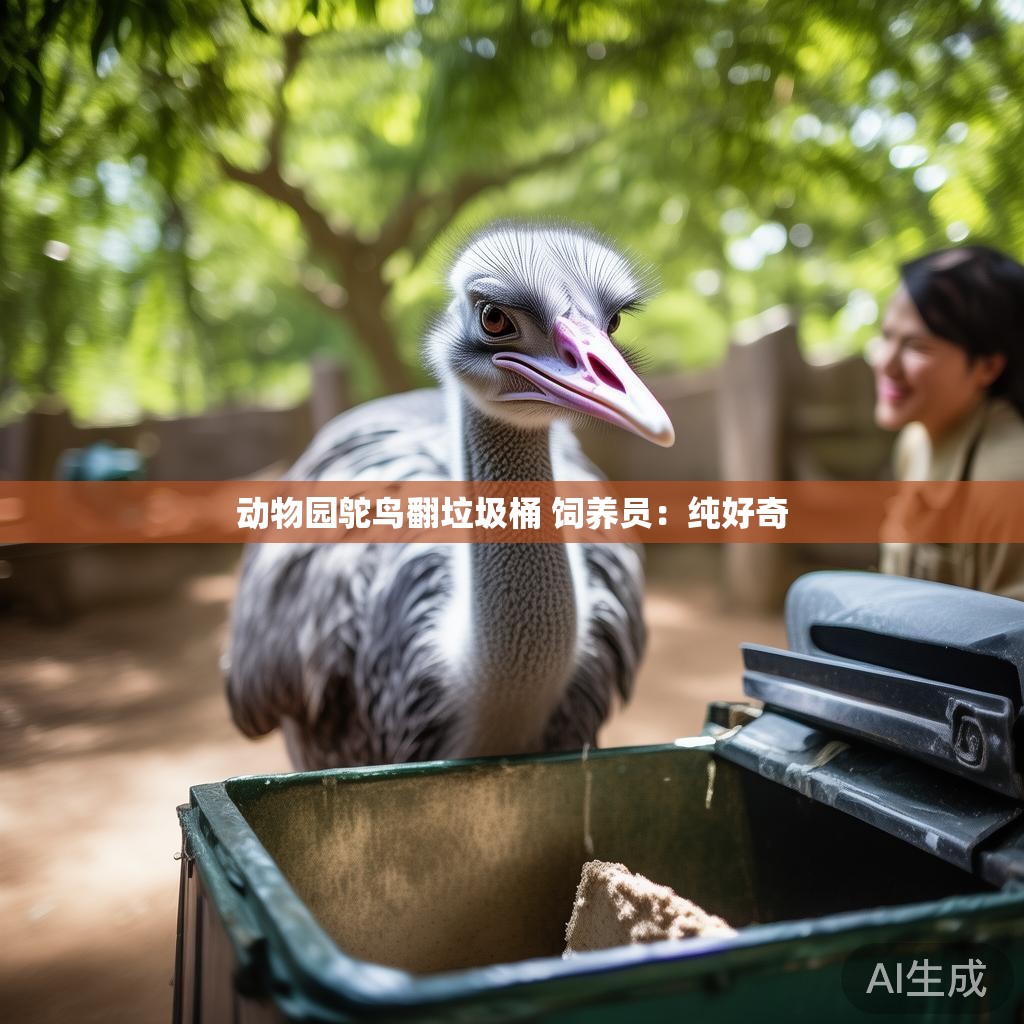 动物园鸵鸟翻垃圾桶 饲养员：纯好奇