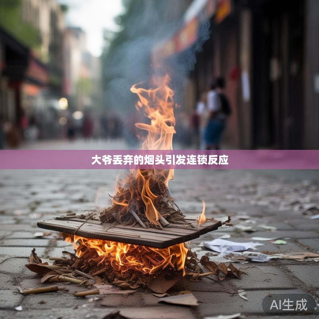 大爷丢弃的烟头引发连锁反应